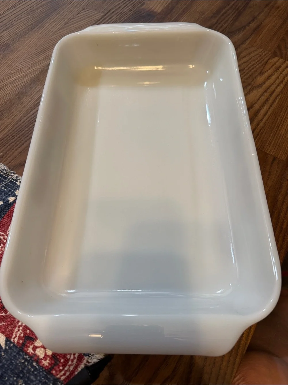 Fire King White Casserole Dish with Fruit Motif